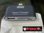 Adaptador tipo C con salida de varios lectores de tarjeta para su móvil y un puerto usb