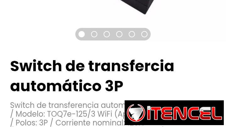 Switch de transfercia automático 3P. Modelo: TOQ7e-125/3 WiFi (App eWelink)