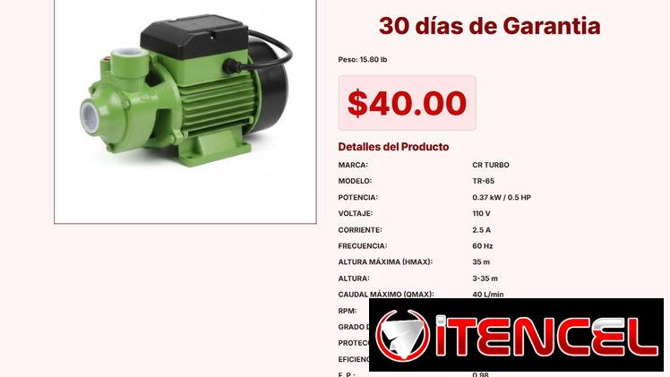 BOMBA DE AGUA PERIFÉRICA TR-65 (1/2 HP) VPT#-0050