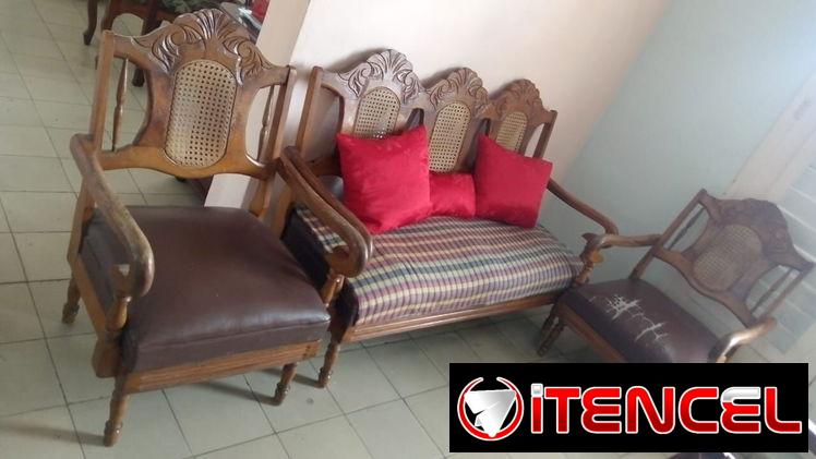 ✅OFERTA✅ JUEGO SALA DE CAOBA DE USO EN 90 USD O AL CAMBIO