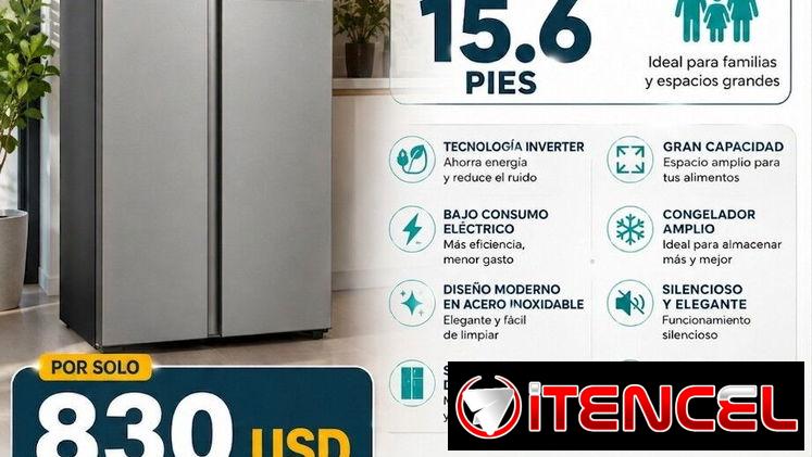 🔥 REFRIGERADOR HISENSE SIDE BY SIDE 15.6 pies🔥