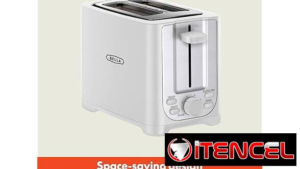 🍞 BELLA Tostadora 2 Rebanadas Ranuras Anchas Auto Shut-Off Blanca 6 Niveles + Defrost & Reheat | Envío* + Garantía**