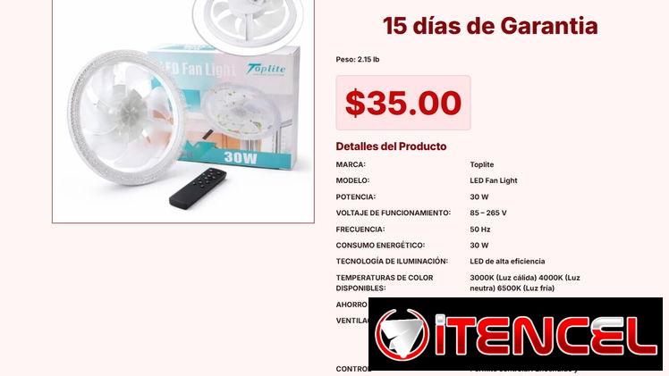 Lámpara LED con Ventilador con soporte para voltaje inestable hoy ya VPT#-0165