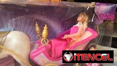 Muñeca Barbie de la Bella durmiente con coche y caballo