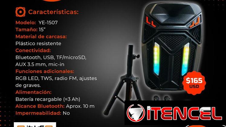 MODO FIESTA 🛒 $165 🛒 BOCINA BLUETOOTH 15″. MENSAJERÍA CON FACTURA Y GARANTÍA. TLF 54833699