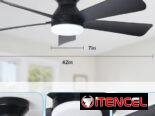 Ventilador de techo moderno Depuley 42 pulgadas 5 aspas, LUCES LED, NEGRO (3 MODO DE ILUMINACIÓN) NUEVO (incluye mando)