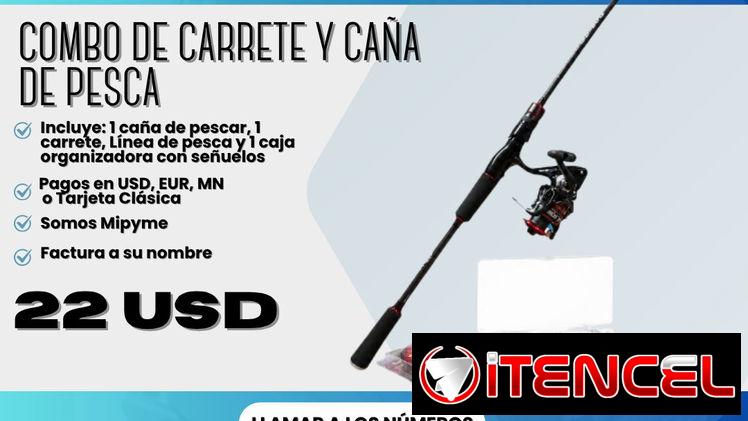 🎣 Combo de carrete y caña de pesca– $22 USD 🎣