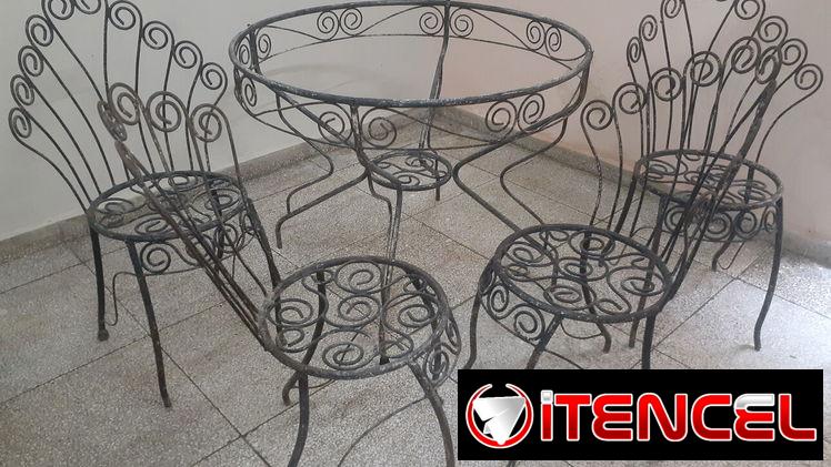 Juego de comedor de hierro