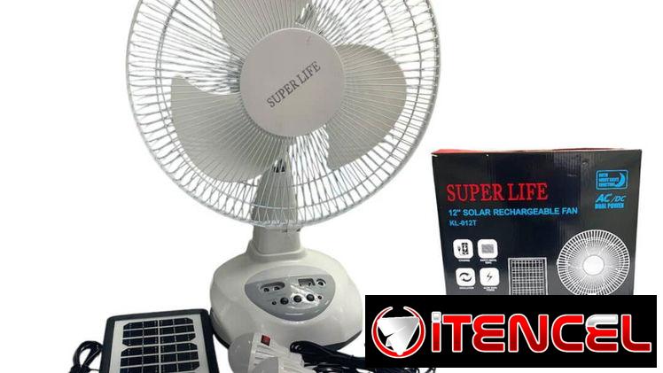 Ventilador Portátil con Batería y Carga Solar
