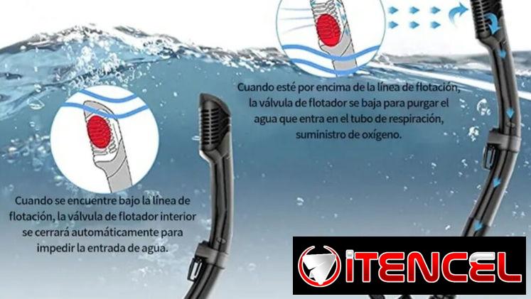 Máscara y Snorkel de bucear/ cristal templado anti empañó