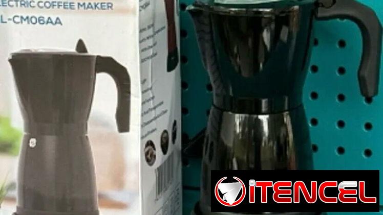Cafetera Milexus negra de 6 tazas.