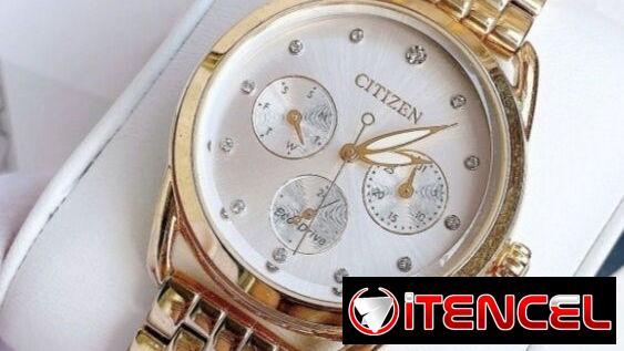 CITIZEN ECODRIVE SPORT CASUAL (FD2052-58A) DE MUJER  , 38MM EN ACERO INOXIDABLE COLOR DORADO , NUEVO A ESTRENAR 58049738