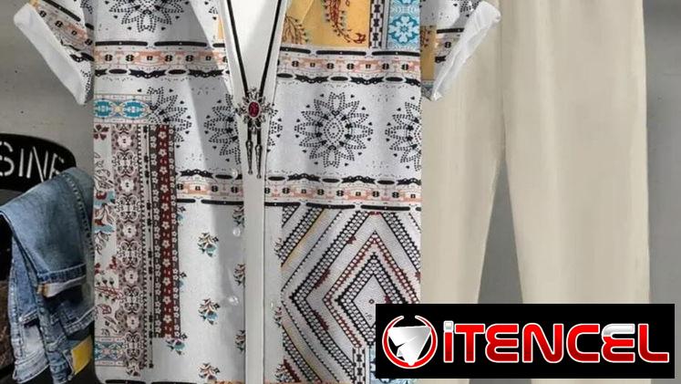 Conjunto camisa y pantalón beige talla XL