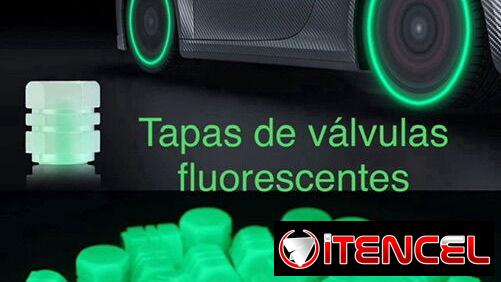1usd Par de tapas de valvulas fluorescentes color verde para motos autos bici 52774129