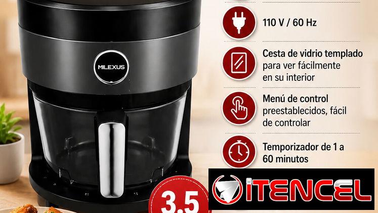 Freidora de Aire MILEXUS 4.2L — 60 USD ✔ Cocina más saludable ✔ Rápida y fácil de usar