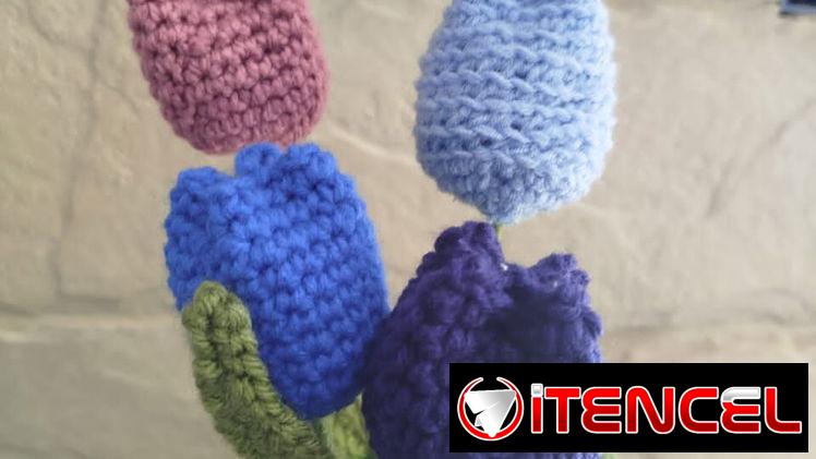 Ramos de flores artificiales tejidas a crochet