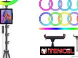 * Anillo de luz para selfie de 10″ con trípode de 73″ y 1 soporte para teléfono.