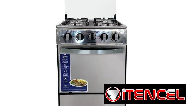 Cocina de gas con horno de 4 quemadores con magneto marca Premier