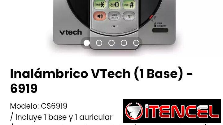 Inalámbrico VTech (1 Base) – 6919. Modelo: CS6919. Color rojo. Nuevo