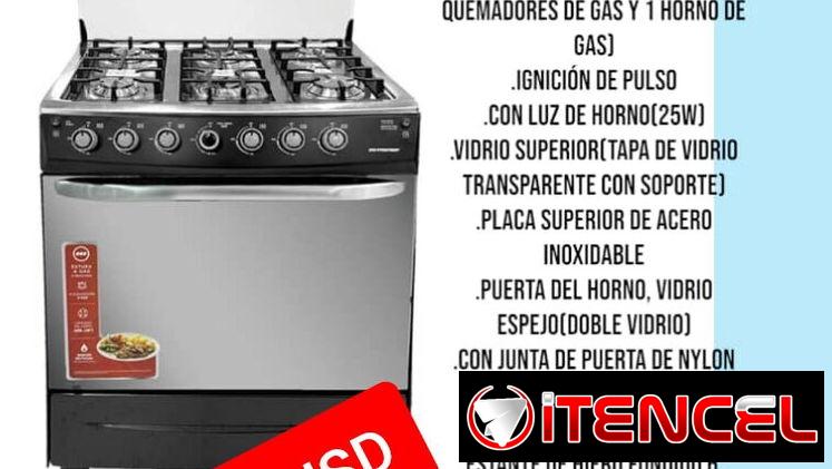 Estufas de gas con horno de 6 hornillas con magneto