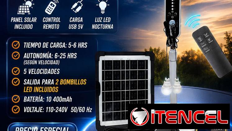 💡BUENA AUTÓNOMIA💡 VENTILADOR RECARGABLE NEXTECK CON P.SOLAR Y BOMBILLO LED. 📲 54833699