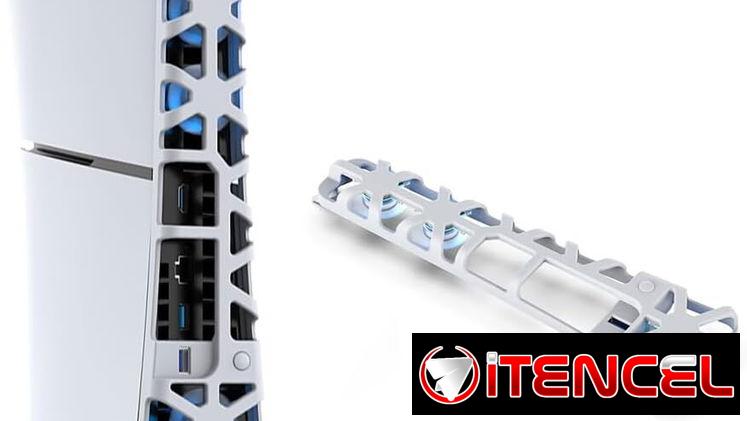 Ventilador de refrigeración DOBE PS5 Slim para Playstation 5 Slim y PRO con iluminación RGB Color: Blanco  Descripcion: