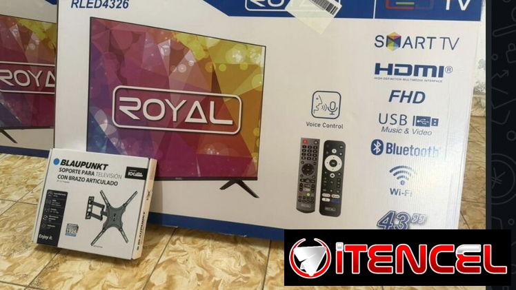 Smart TV Royal de 43 pulgadas con soporte a la pared giratorio   250 usd💸💸💸  Transporte incluido en dependencia del l