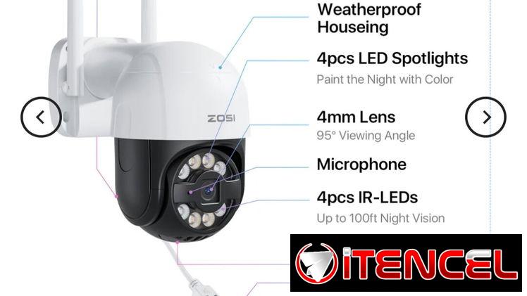 CÁMARA DE SEGURIDAD INALÁMBRICA PTZ ZOSI 4MP – MODELO C289 y C298 Pro🔐
