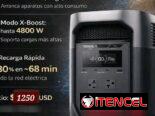 EcoFlow DELTA 3 Max  Batería de 2048 Wh (~2 kWh)  Salida AC continua: 2400 W  Suficiente para eléctrodomèsticos grandes