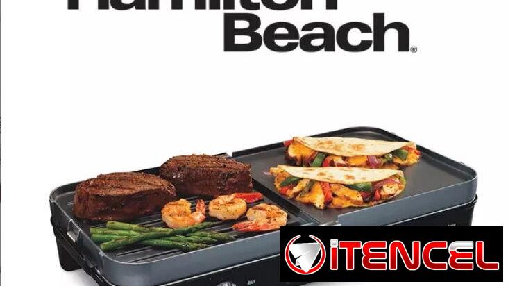 Parrilla eléctrica – Hamilton Beach-utilizarble como parrilla,  plancha o como ambos a la vez-Nueva