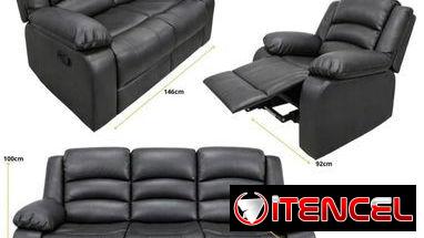 Juego de sofa y butacas reclinables