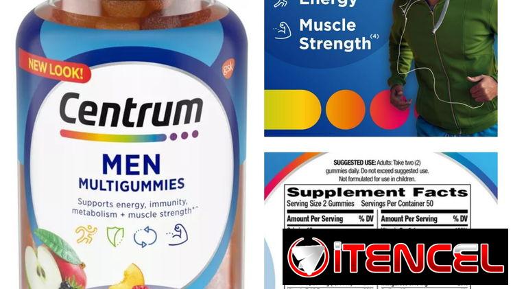 Multivitaminas Centrun woman y Men de gomitas 100 tab y 170 tab pomos sellados