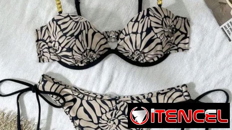 Bikini estampado negro