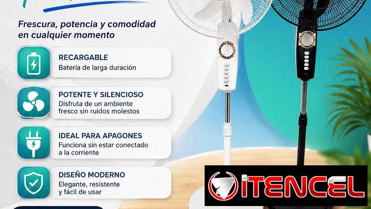 Ventilador Recargable Milexus de Pedestal.  ✔️ Recargable ✔️ Potente y silencioso ✔️ Disponible en blanco y negro ✔️ Ide