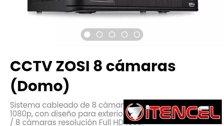 CCTV ZOSI 8 cámaras (Domo). Sistema 8 cámaras resolución Full HD 1080P. Para exteriores. Nuevo