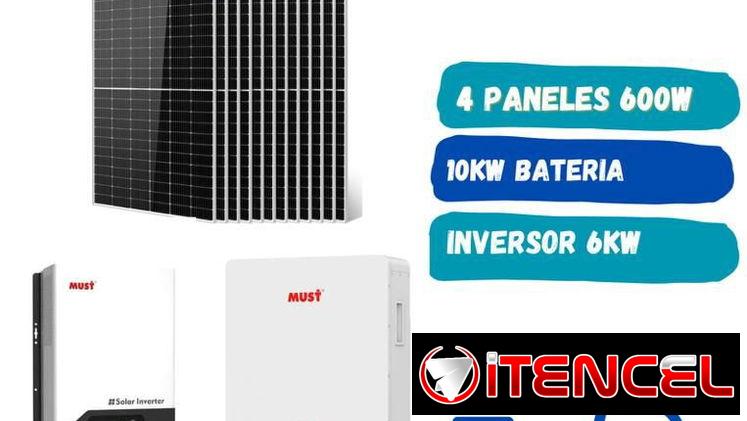 Kit Solar 6 kW (Batería 10 kWh) Paneles solares: 4 x 600W bifaciales