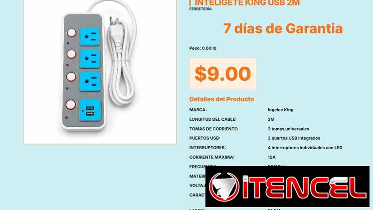 Multitoma de 21×7 cm Ingelec King con Control Individual de Tomas por LED VPT#-0454