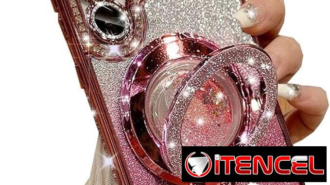 Funda Glitter Kickstand para Samsung Galaxy S23 Ultra con diseño brillante y soporte | videojuegoshabana.com