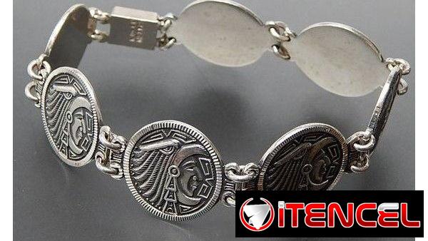 Cambio  Manilla de plata Unisex..Calendario Maya 5 3265497
