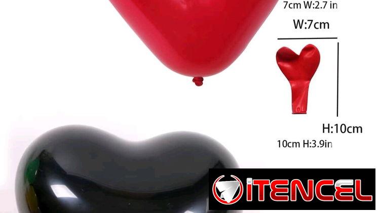 🎈Set de 21 globos en forma de corazón rojo y negro