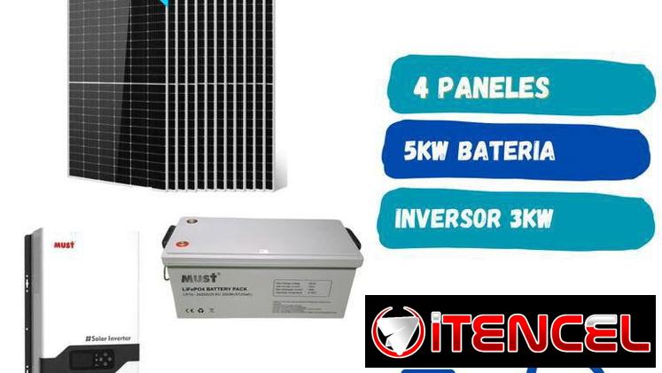 Kit Solar 3 kW (Batería de caja) Paneles solares: 4 x 600W