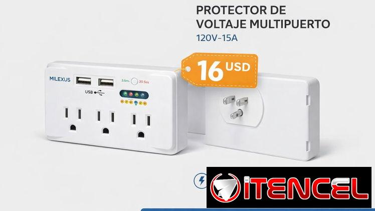 PROTECTOR DE VOLTAJE MULTIPUERTO 120V-15A