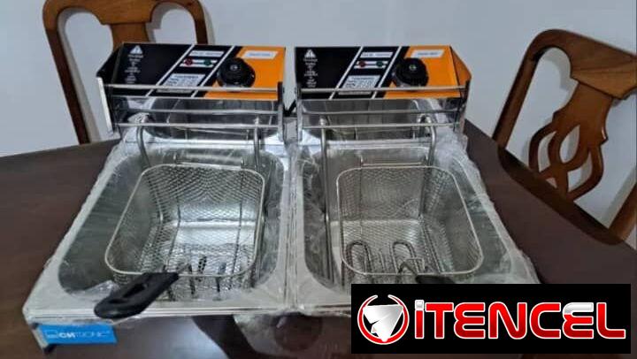 Freidora de aceite doble 12 lt, 6 lt cada cesta