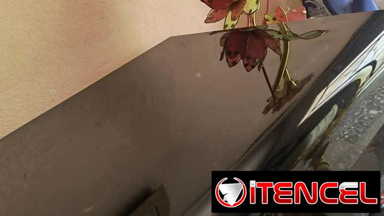 Multimueble de cristal negro macizo traído de Vietnam, con todos sus adornos incluídos