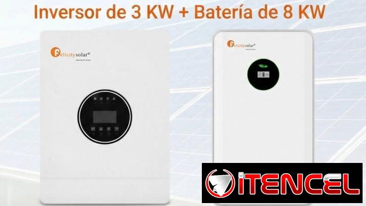 Inversor de 3kw  Bateria de 8kw  Solo 110 v