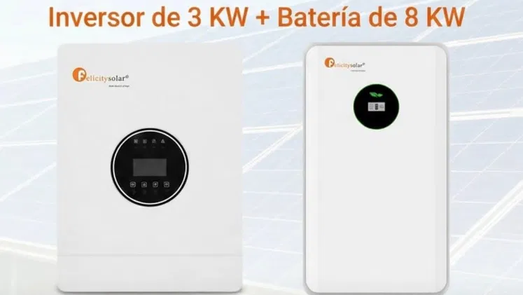 Inversor solar de 3kw + batería de 8kw