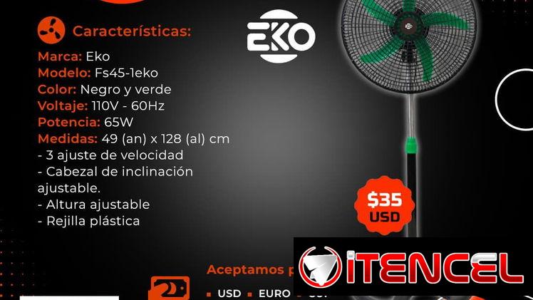 💲35💲VENTILADOR DE PEDESTAL EKO 18″. FACTURA Y GARANTÍA DE 1 AÑO. TLF 54833699