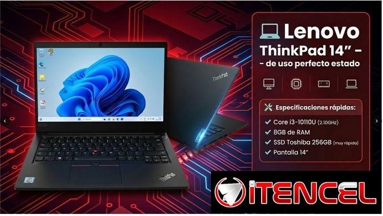 Laptop Lenovo ThinkPad 14+i3‑10110U+8GB RAM+SSD Toshiba 256GB garantia