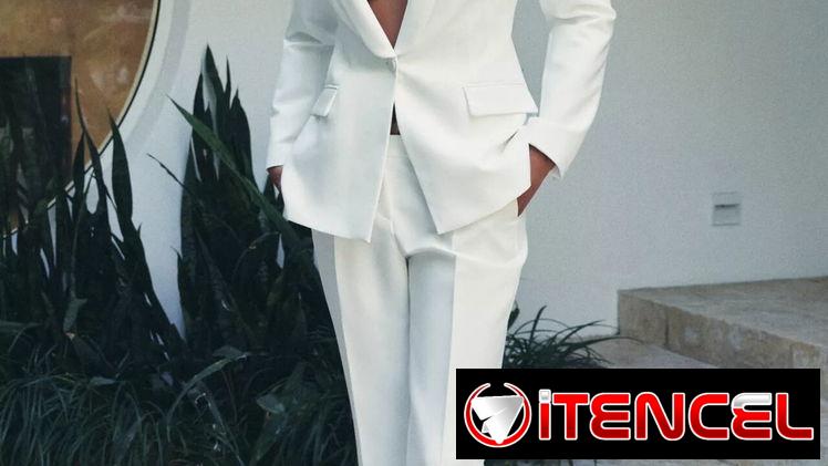 Pantalón Zara elegante blanco