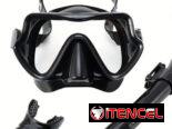 Máscaras de bucear un vidrio panorámico y Snorkel
